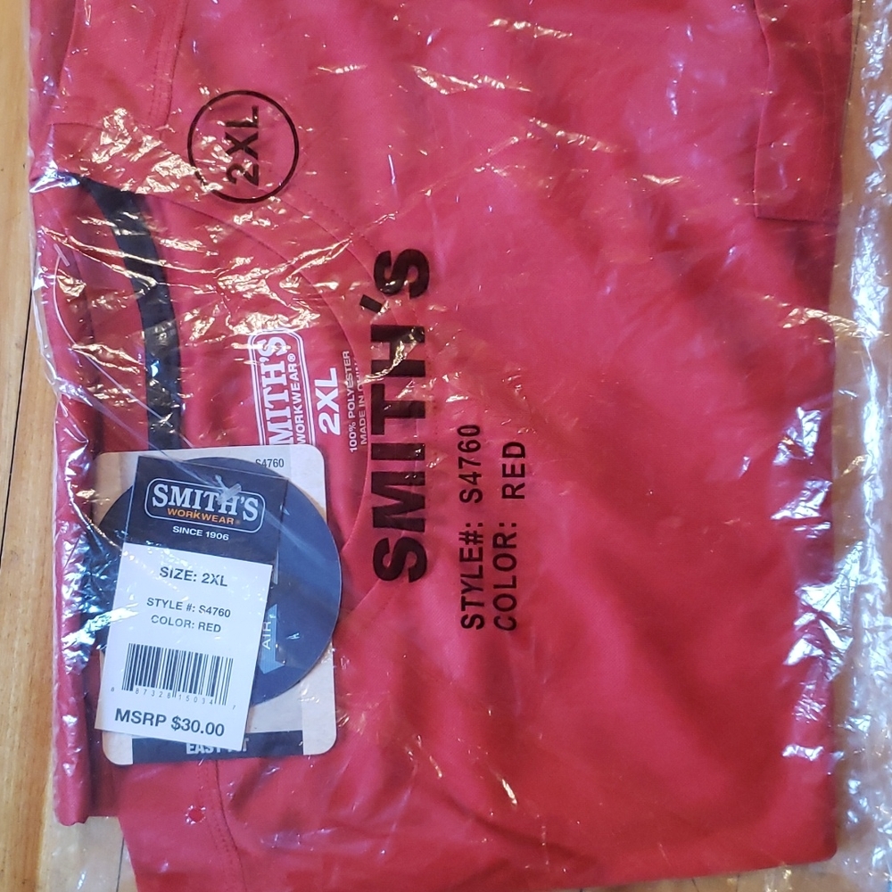 Smith's Workwear Men's Red performance pocket tee size 2XL